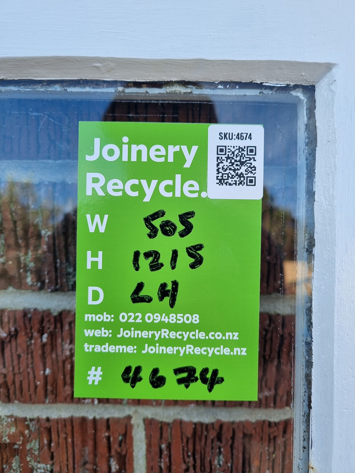 Wooden Window Sash  505 W  x   1215 H  [#4674 MA] Joinery Recycle