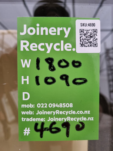 *NEW* Sliding Stacker Aluminium Window Black   1800 W  x 1090 H [#4690] Joinery Recycle