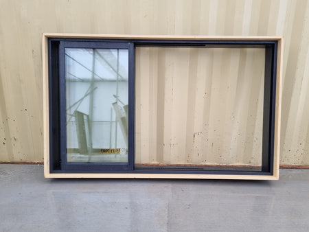 *NEW* Sliding Stacker Aluminium Window Black   1800 W  x 1090 H [#4690] Joinery Recycle
