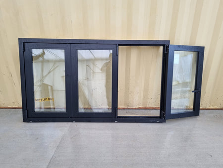 *NEW* Bifold Aluminium Window Black  1800 W  x 1000 H [#4691] Joinery Recycle