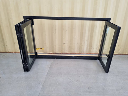 *NEW* Bifold Aluminium Window Black  1800 W  x 1000 H [#4691] Joinery Recycle