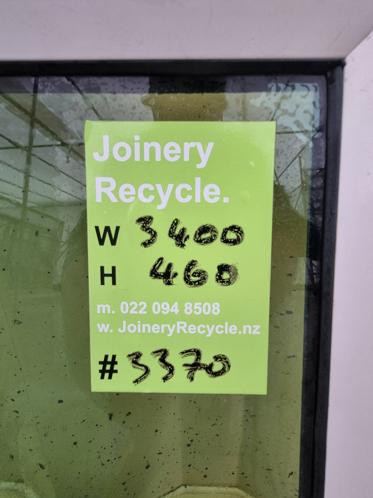 DG Aluminium Window White  3400 W  x 460 H  [#3370] Joinery Recycle