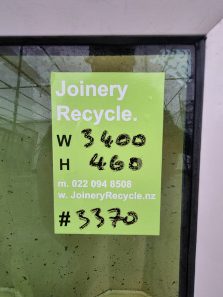 DG Aluminium Window White  3400 W  x 460 H  [#3370] Joinery Recycle
