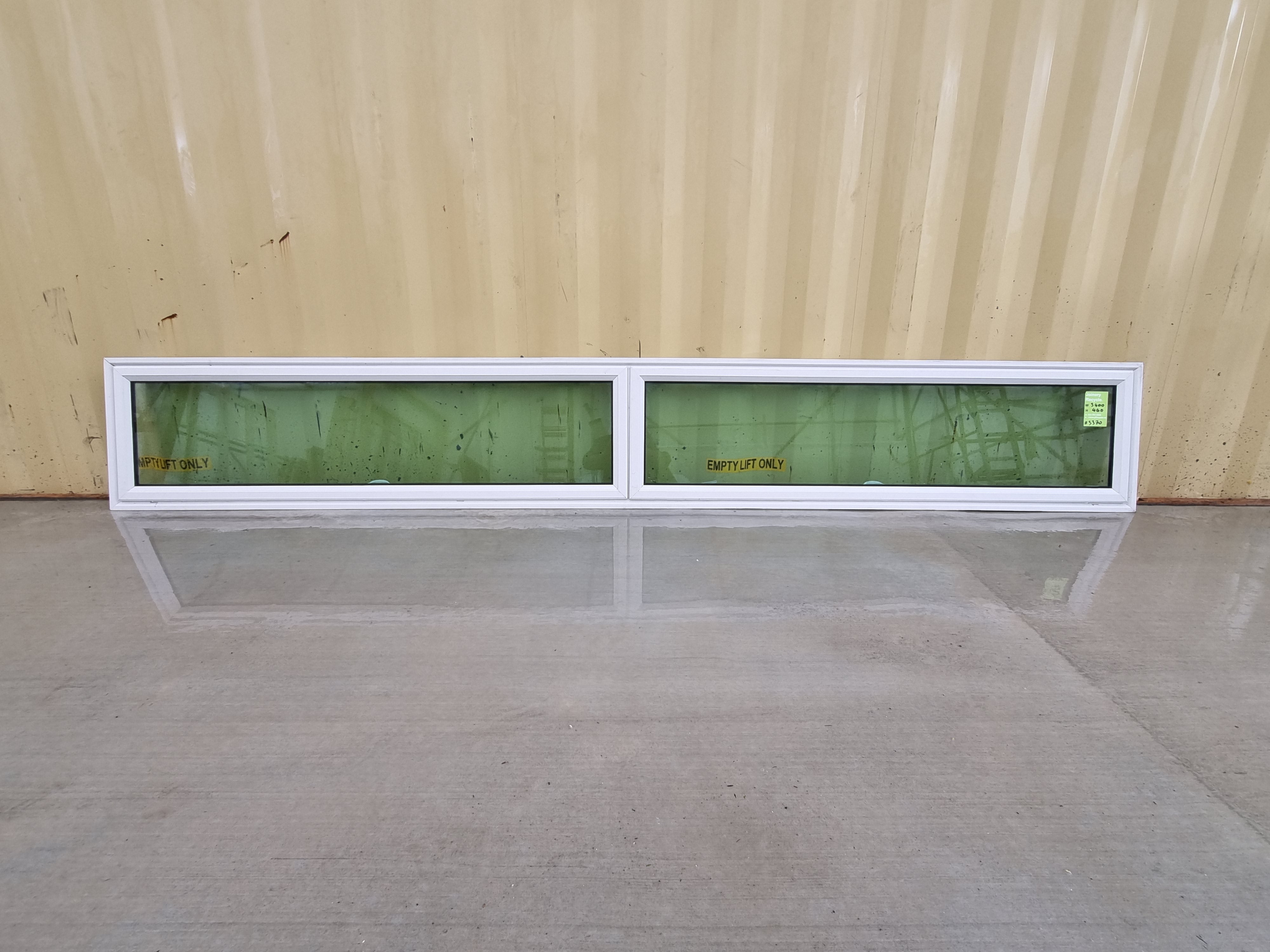 DG Aluminium Window White  3400 W  x 460 H  [#3370] Joinery Recycle