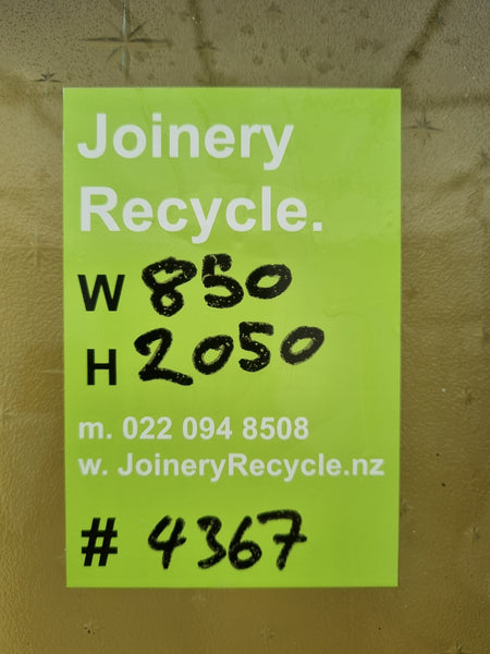 Wood & Glass Single Entrance Door  850 W x  2050 H [#4367] Joinery Recycle