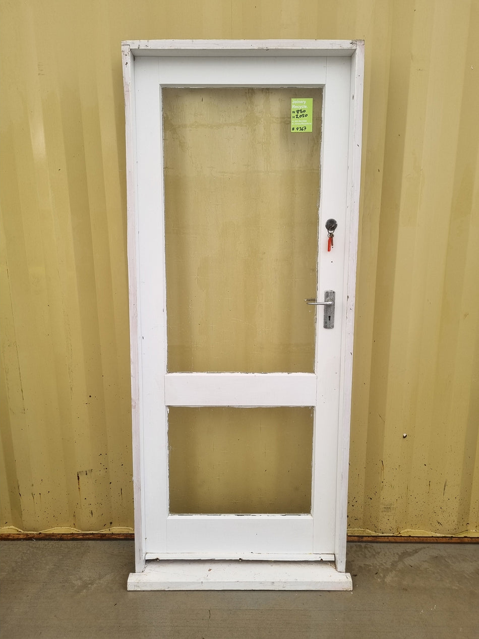 Wood & Glass Single Entrance Door  850 W x  2050 H [#4367] Joinery Recycle