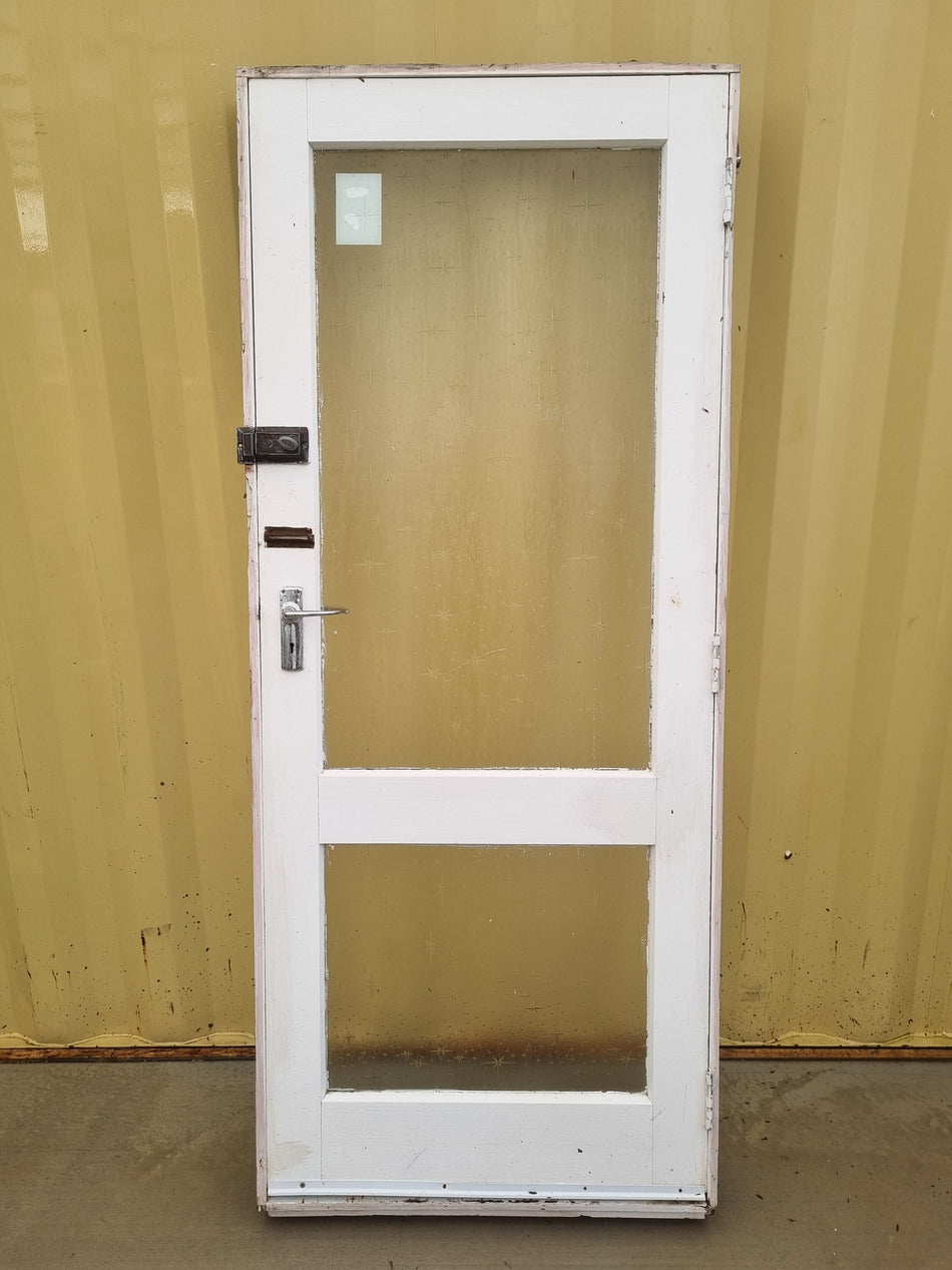 Wood & Glass Single Entrance Door  850 W x  2050 H [#4367] Joinery Recycle