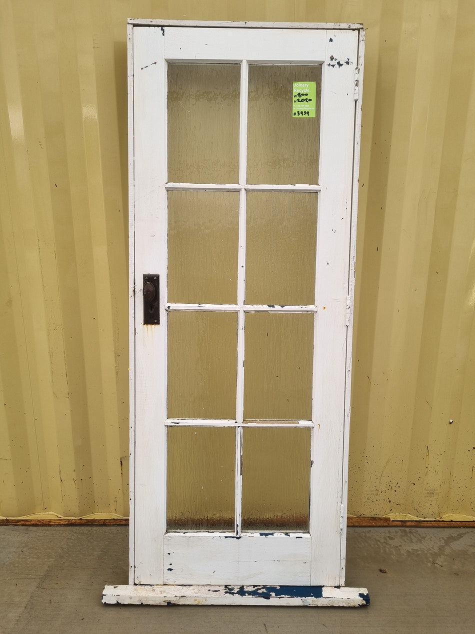 Wood & Glass Single Entrance Door  800 W x  2020 H [#3959] Joinery Recycle