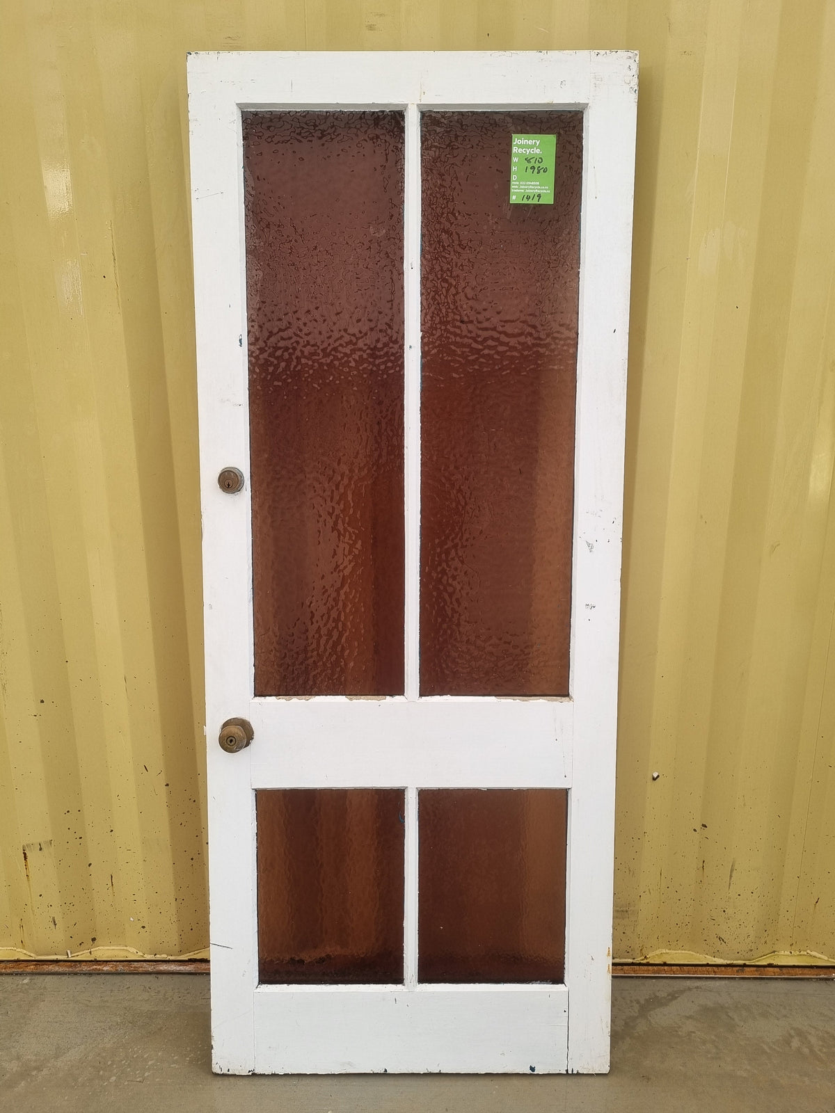 Wood and Glass Single Door Leaf 810 W x 1980 H [#1419] Joinery Recycle