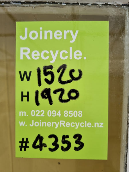 Wood and Glass Single Door Leaf  1520 W x 1920 H [#4353] Joinery Recycle
