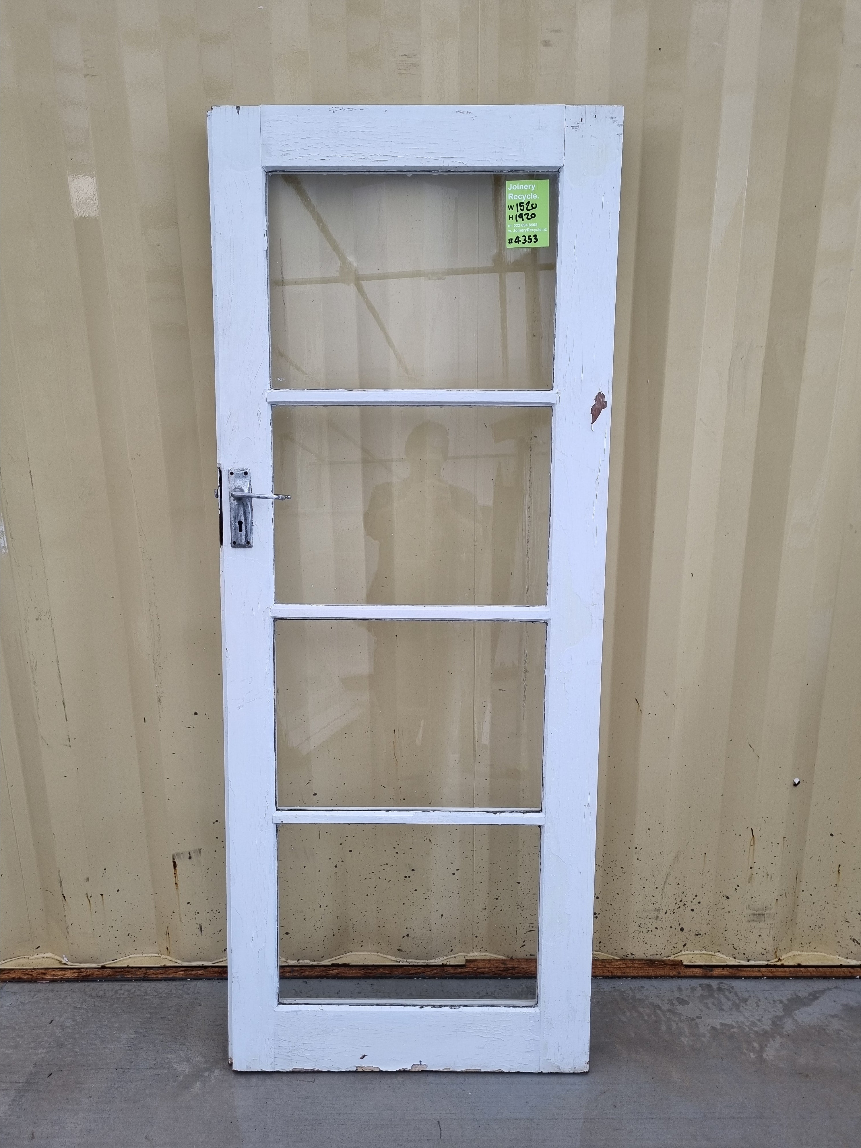 Wood and Glass Single Door Leaf  1520 W x 1920 H [#4353] Joinery Recycle