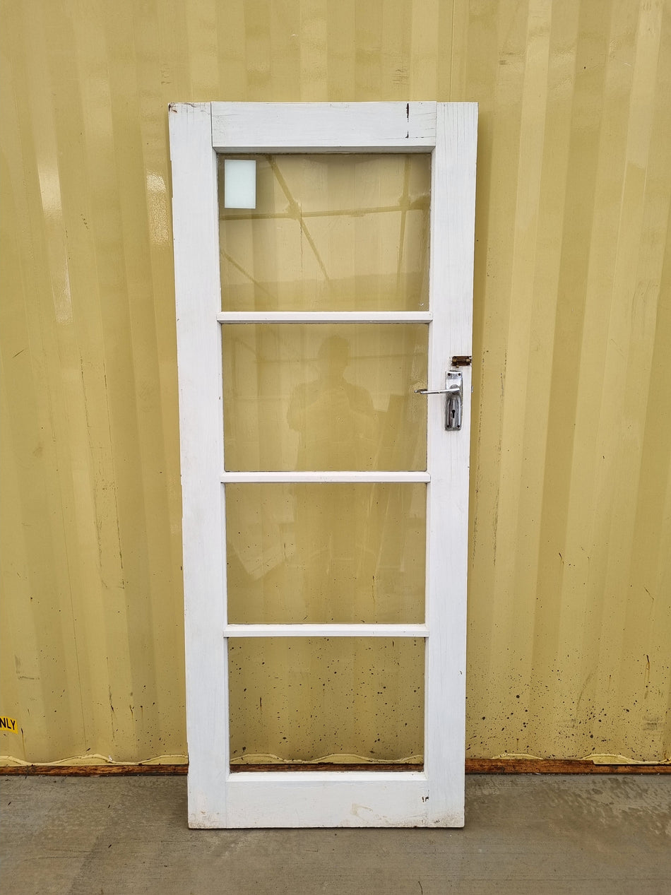 Wood and Glass Single Door Leaf  1520 W x 1920 H [#4353] Joinery Recycle
