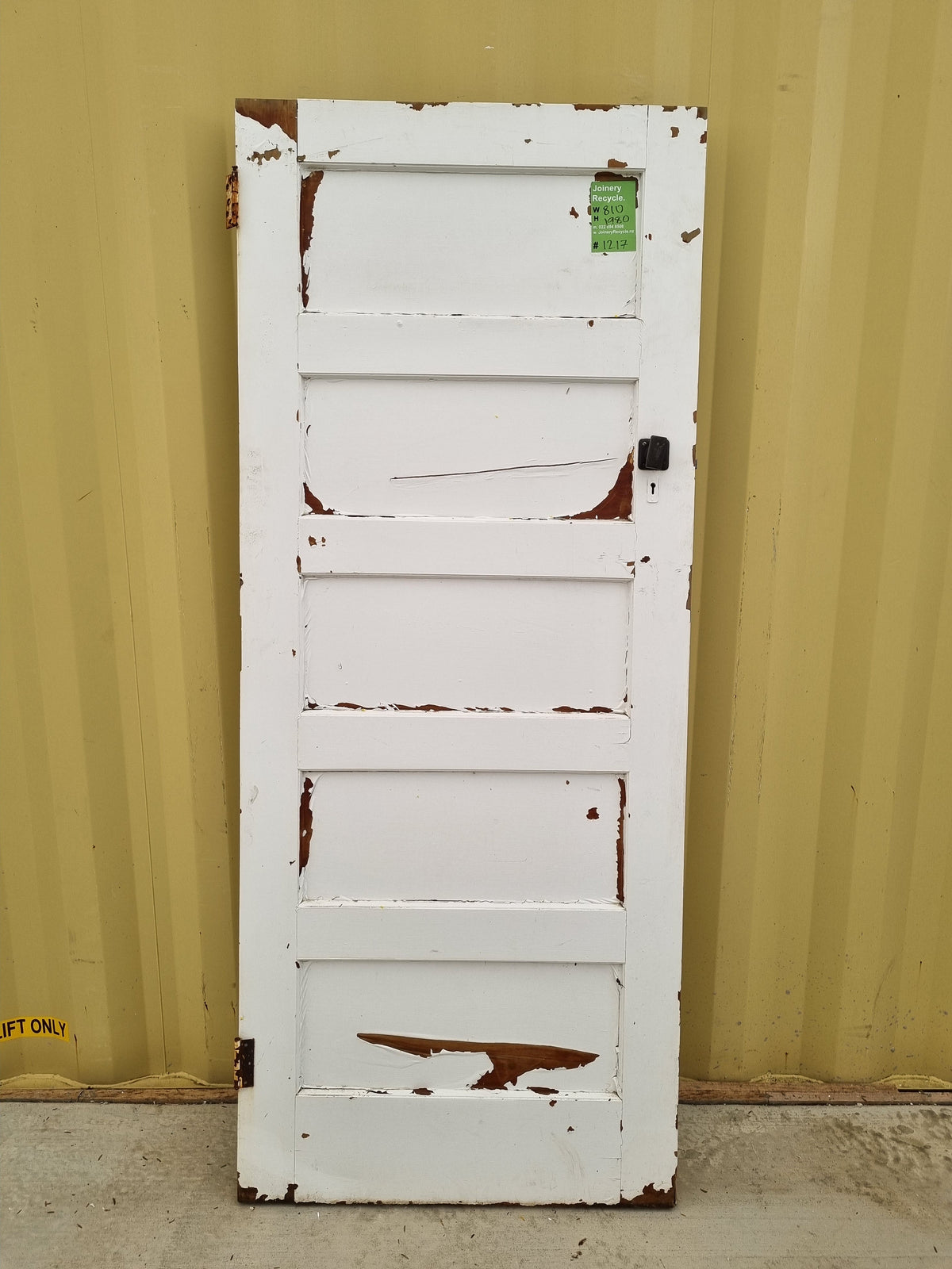 Internal Wooden Door Leaf    810 W  x  1980 H  [#1217] Joinery Recycle
