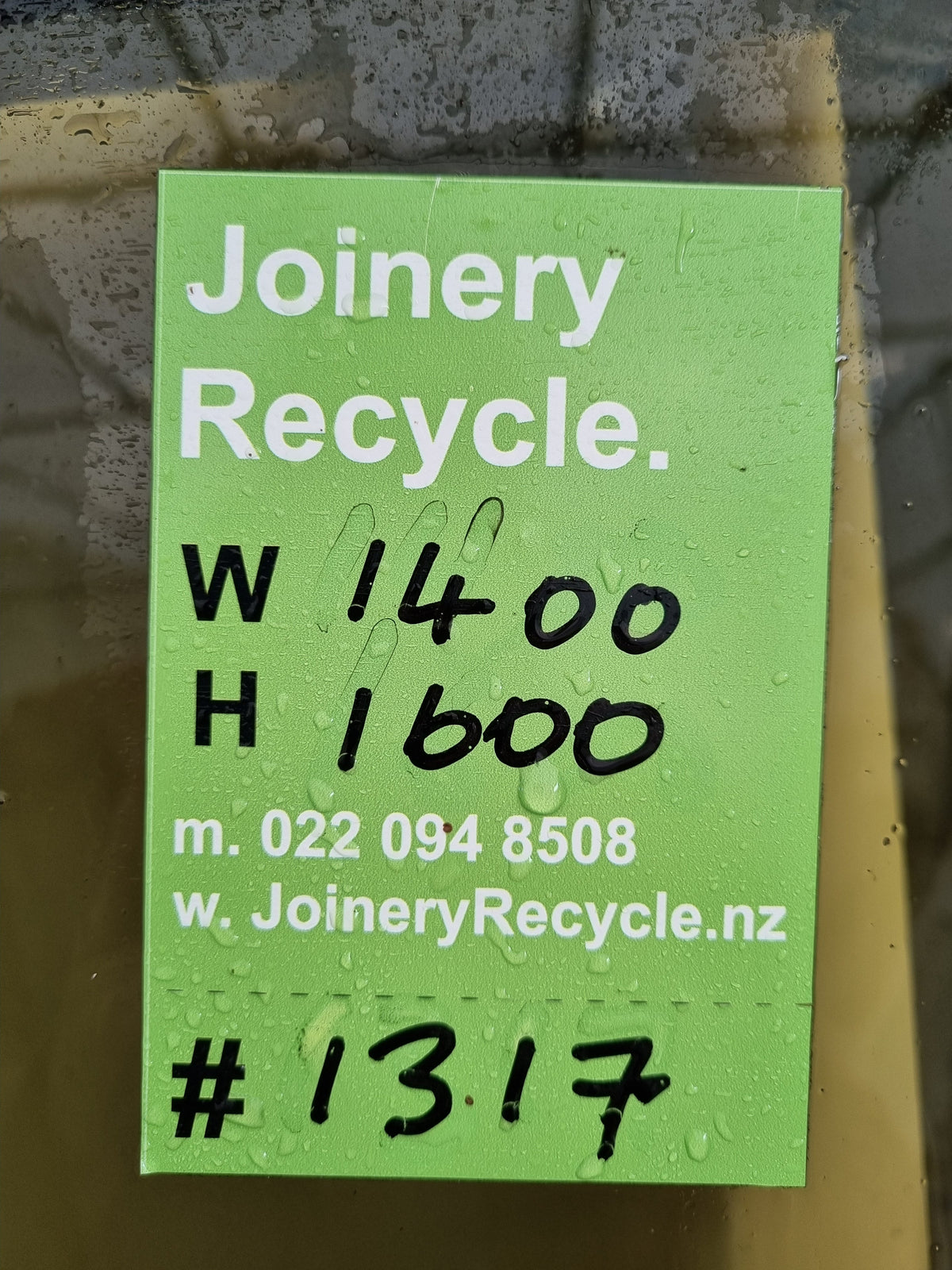 Aluminium Window Dark Green   1400 W  x 1600 H [#1317] Joinery Recycle