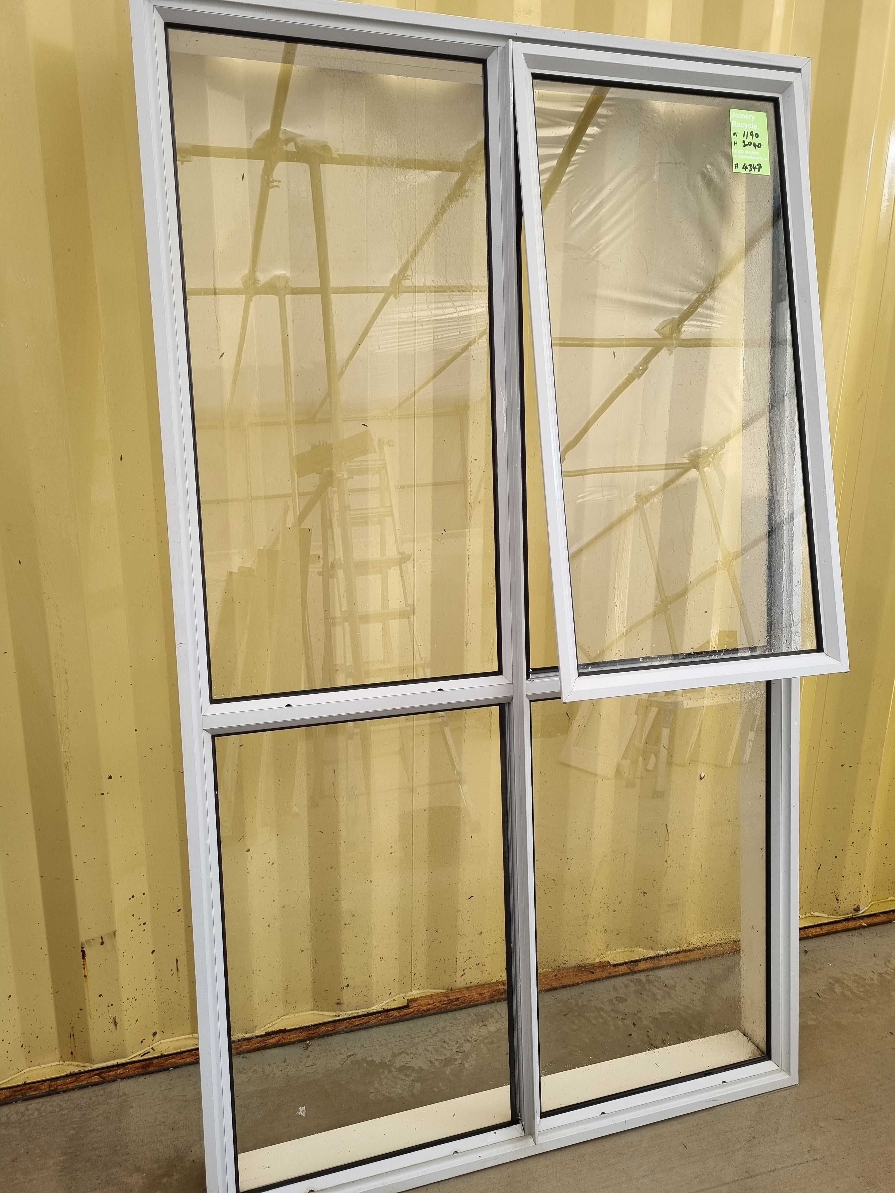 Aluminium Window White   1190 W  x 2040  H  [#4347] Joinery Recycle