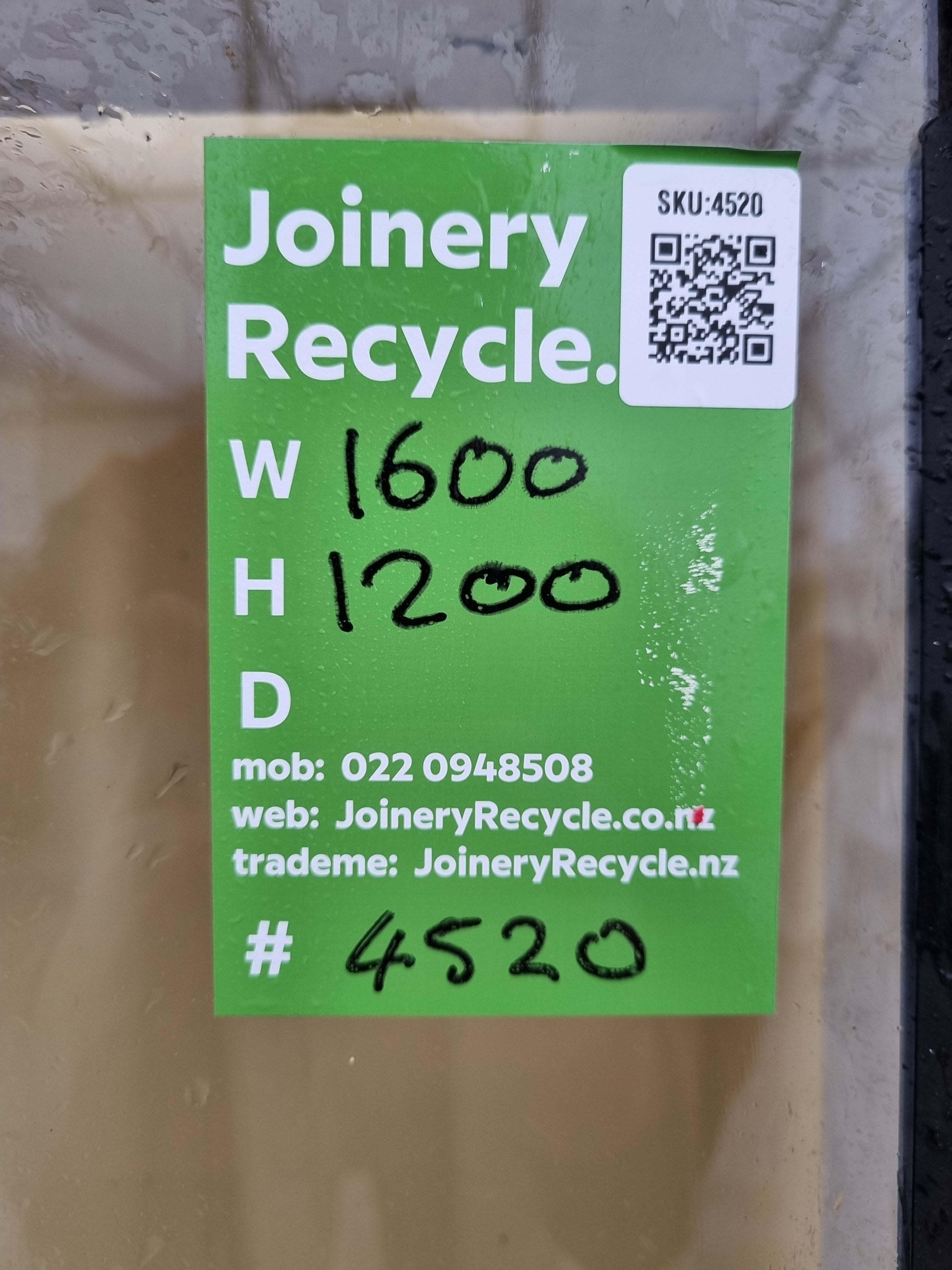 Aluminium Window Brown 1600 W  x 1200 H [#4520] Joinery Recycle