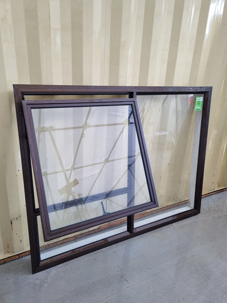 Aluminium Window Brown 1600 W  x 1200 H [#4520] Joinery Recycle