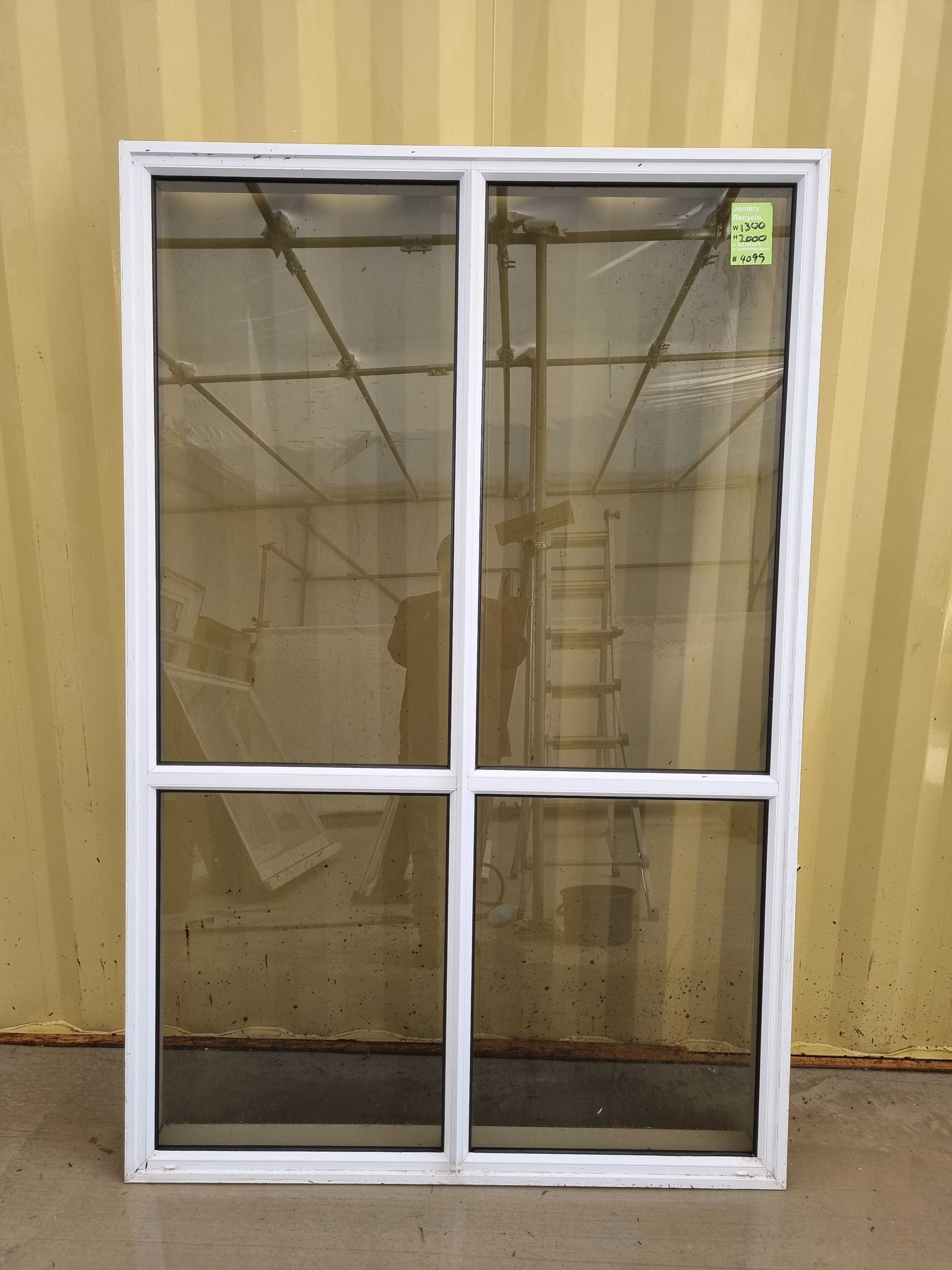 Aluminium Window White 1300 W  x 2000 H [#4099] Joinery Recycle
