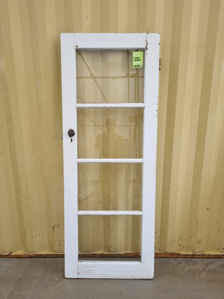 Wood and Glass Single Door Leaf 760 W x 1960 H [#4365] Joinery Recycle