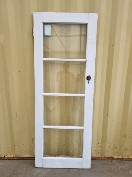 Wood and Glass Single Door Leaf 760 W x 1960 H [#4365] Joinery Recycle