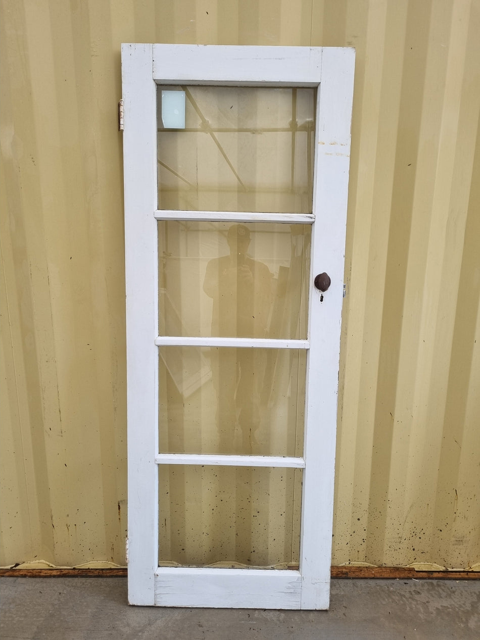 Wood and Glass Single Door Leaf 760 W x 1960 H [#4365] Joinery Recycle