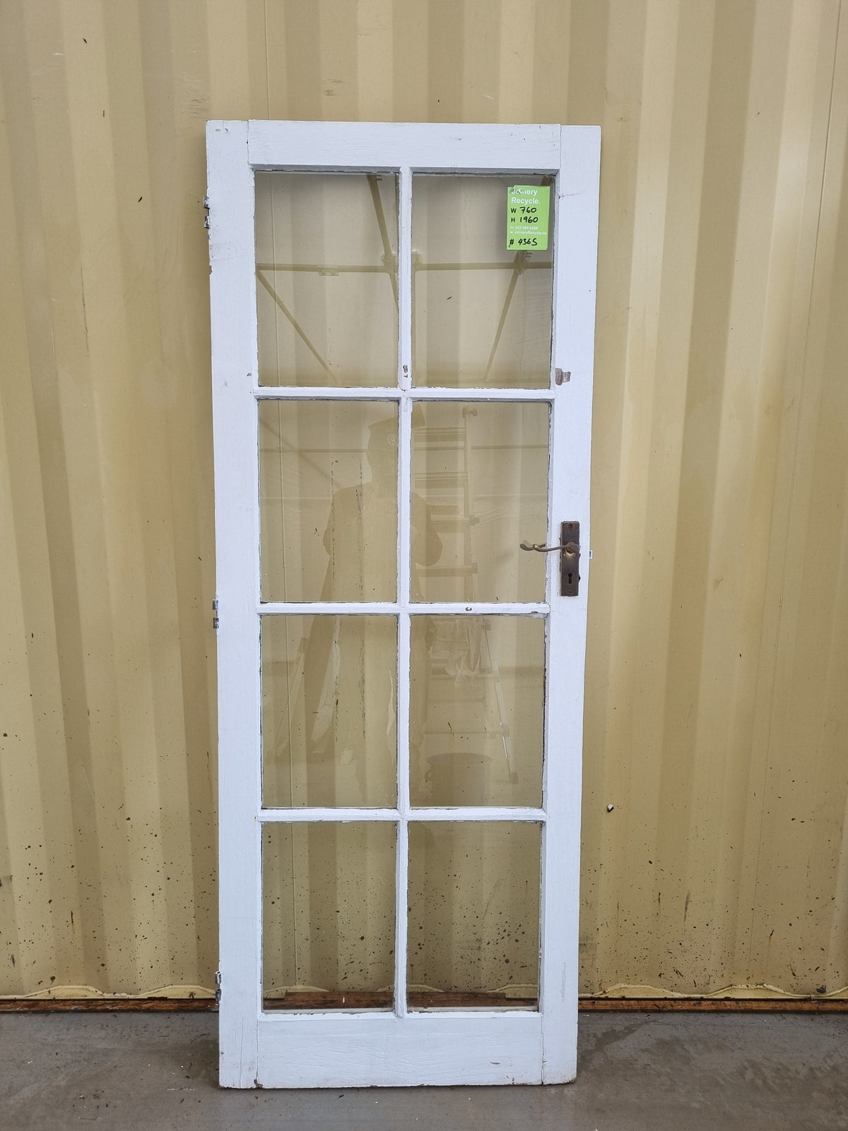 Wood and Glass Single Door Leaf  815 W x  2050 H [#2570] Joinery Recycle