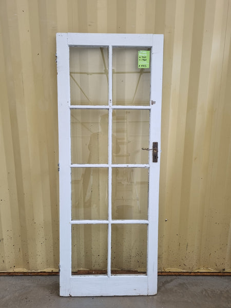 Wood and Glass Single Door Leaf  815 W x  2050 H [#2570] Joinery Recycle