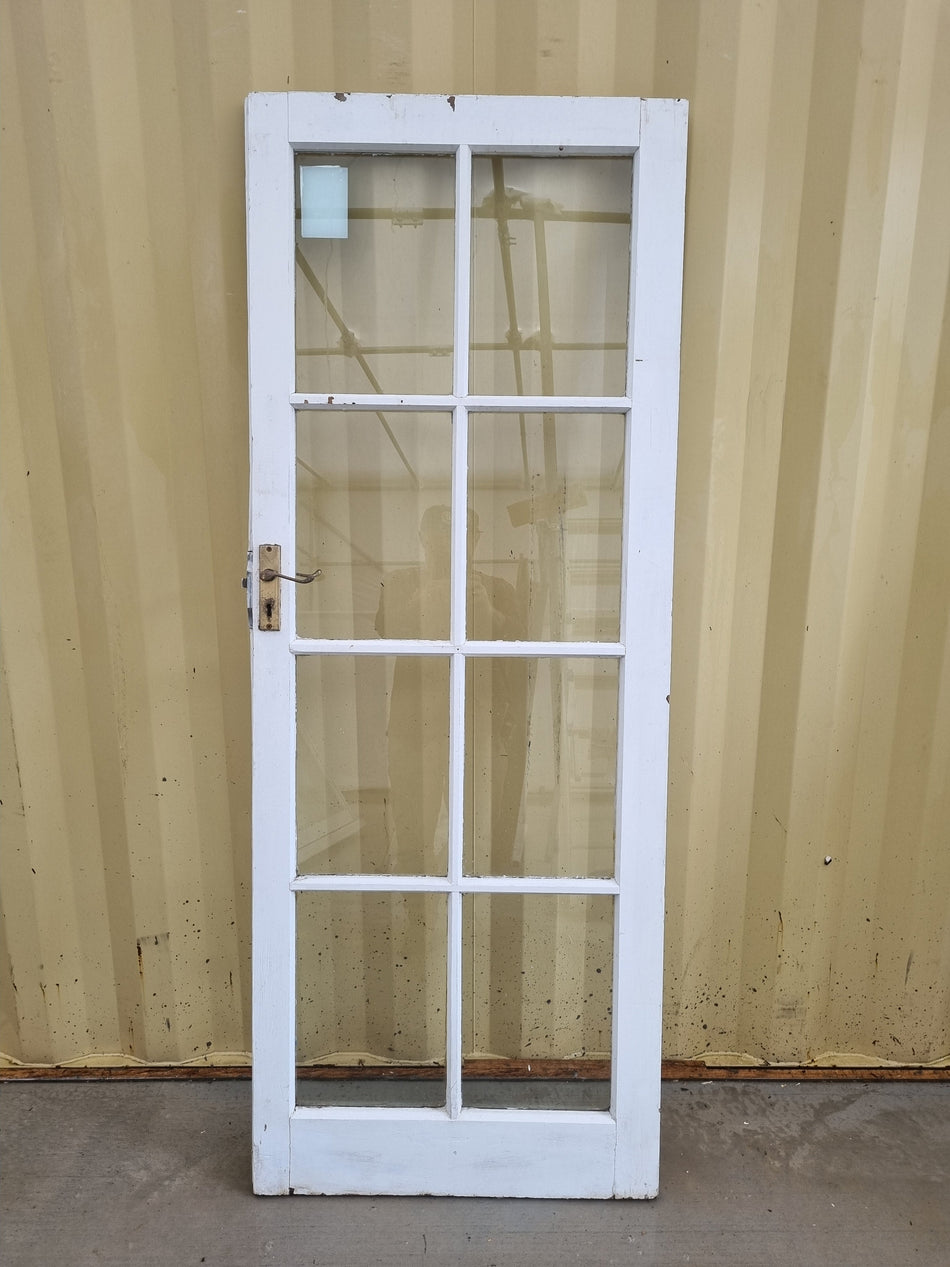 Wood and Glass Single Door Leaf  815 W x  2050 H [#2570] Joinery Recycle