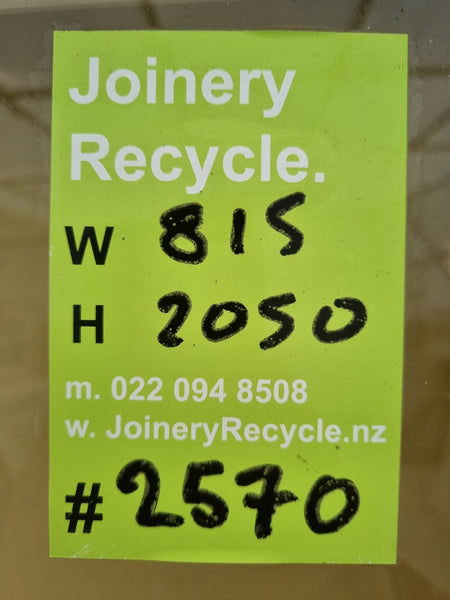 Wood and Glass Single Door Leaf  815 W x  2050 H [#2570] Joinery Recycle