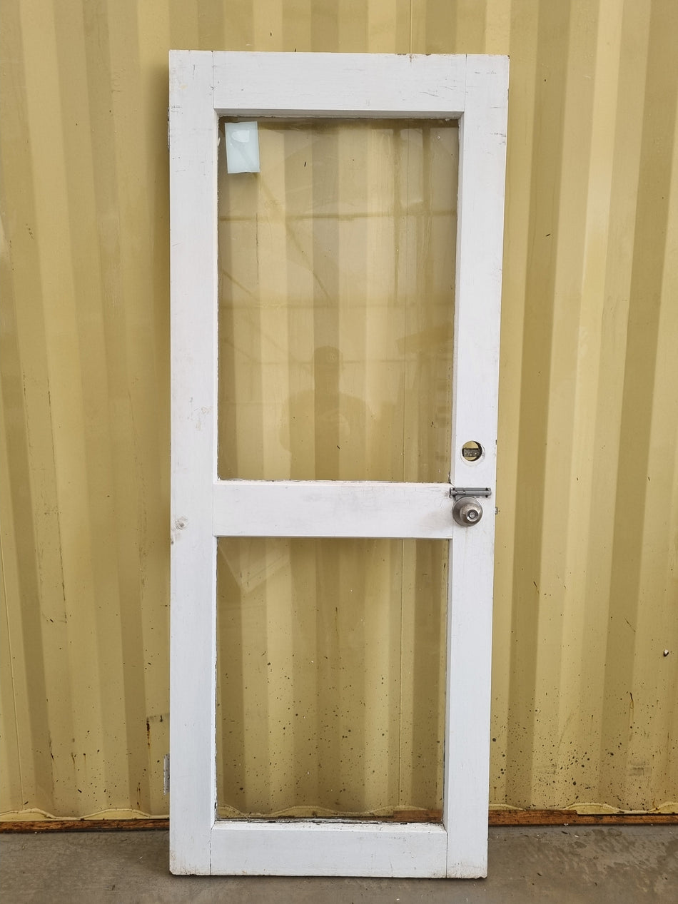 Wood and Glass Single Door Leaf  760 W x 2020 H [#4185] Joinery Recycle