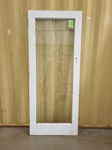 Wood and Glass Single Door Leaf  815 W x 1985 H [#1282] Joinery Recycle
