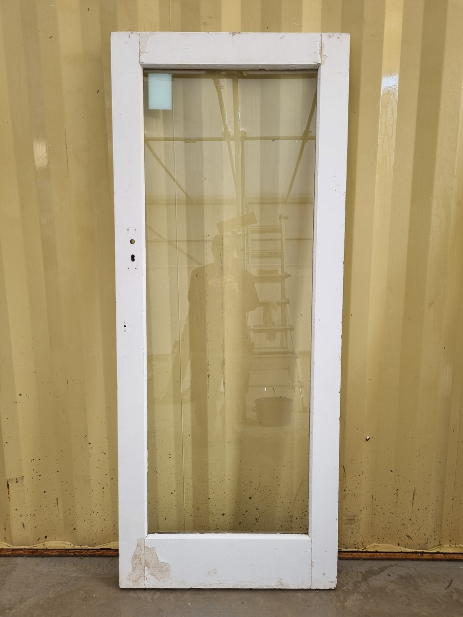 Wood and Glass Single Door Leaf  815 W x 1985 H [#1282] Joinery Recycle