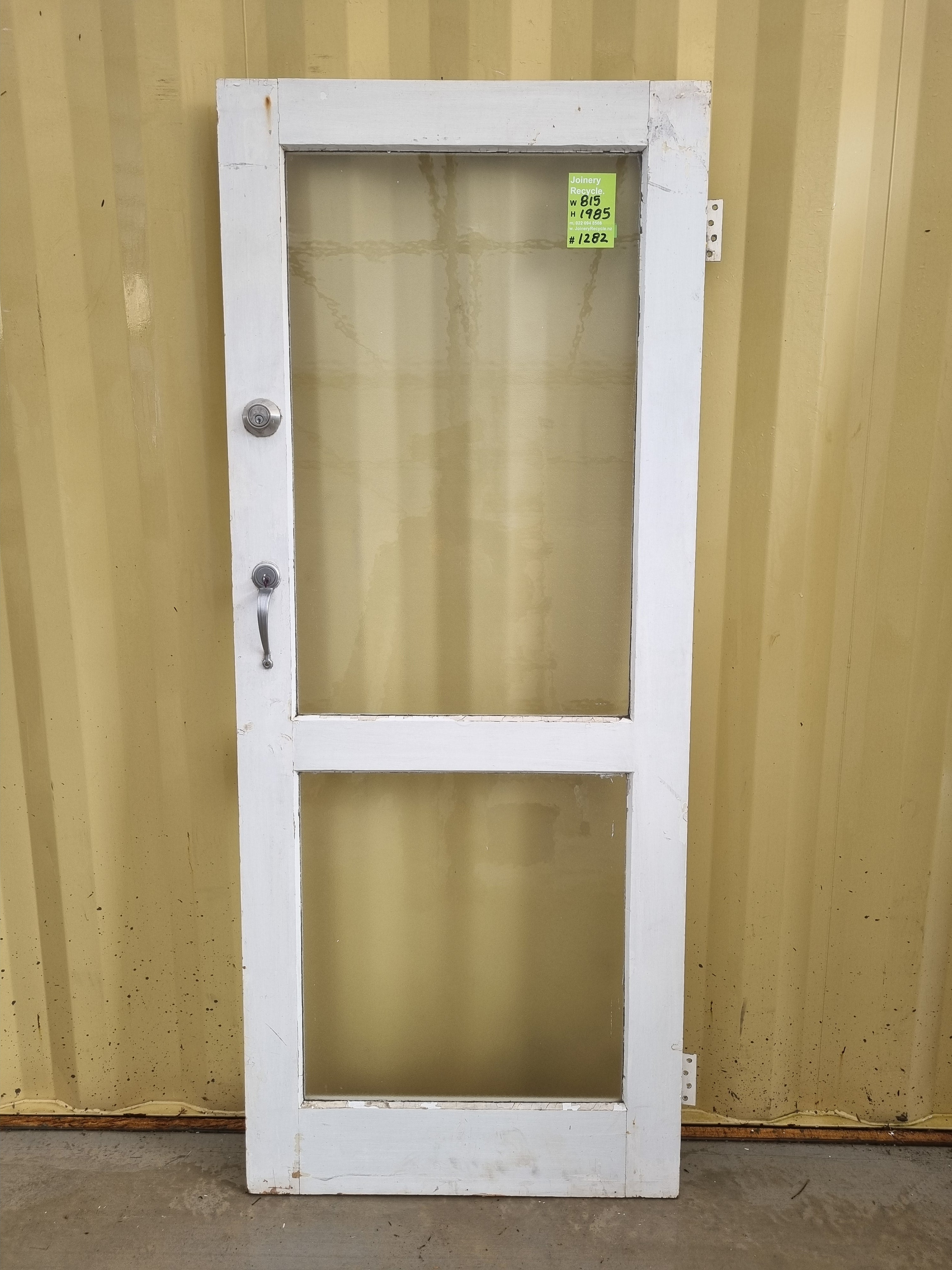 Wood and Glass Single Door Leaf 815 W x 1985 H [#1282] Joinery Recycle