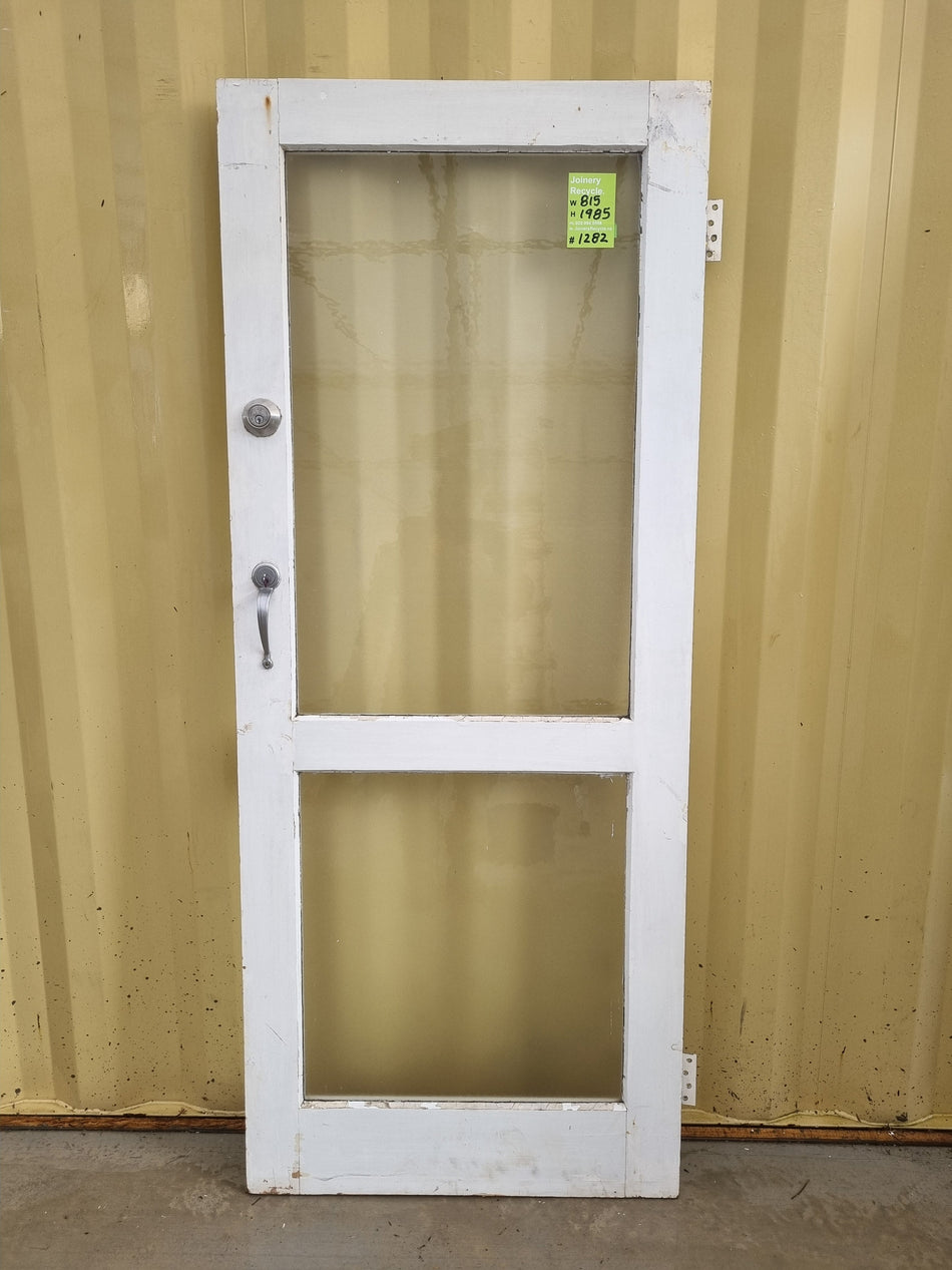 Wood and Glass Single Door Leaf 815 W x 1985 H [#1282] Joinery Recycle