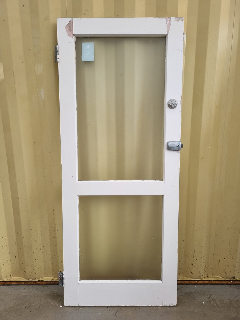 Wood and Glass Single Door Leaf 815 W x 1985 H [#1282] Joinery Recycle