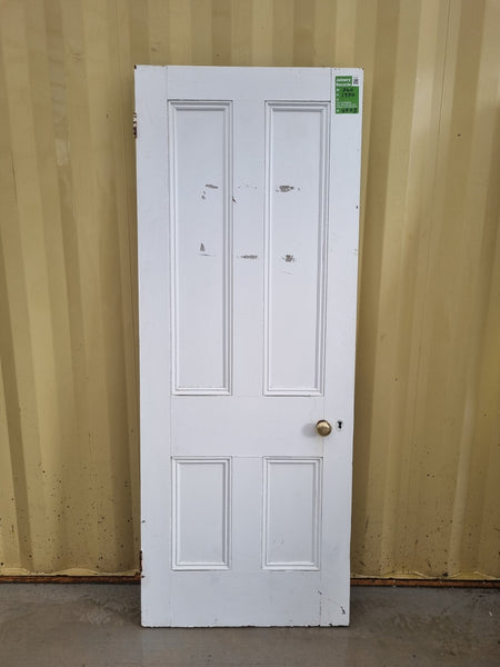 Solid Wood Internal Villa 4 Panel Door    760 W  x  1970 H  [#4703] Joinery Recycle