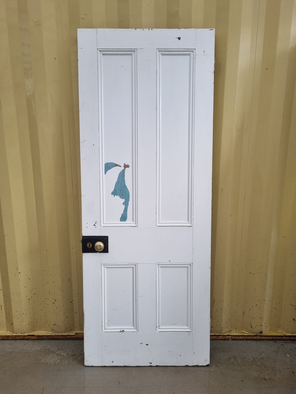 Solid Wood Internal Villa 4 Panel Door    760 W  x  1970 H  [#4703] Joinery Recycle