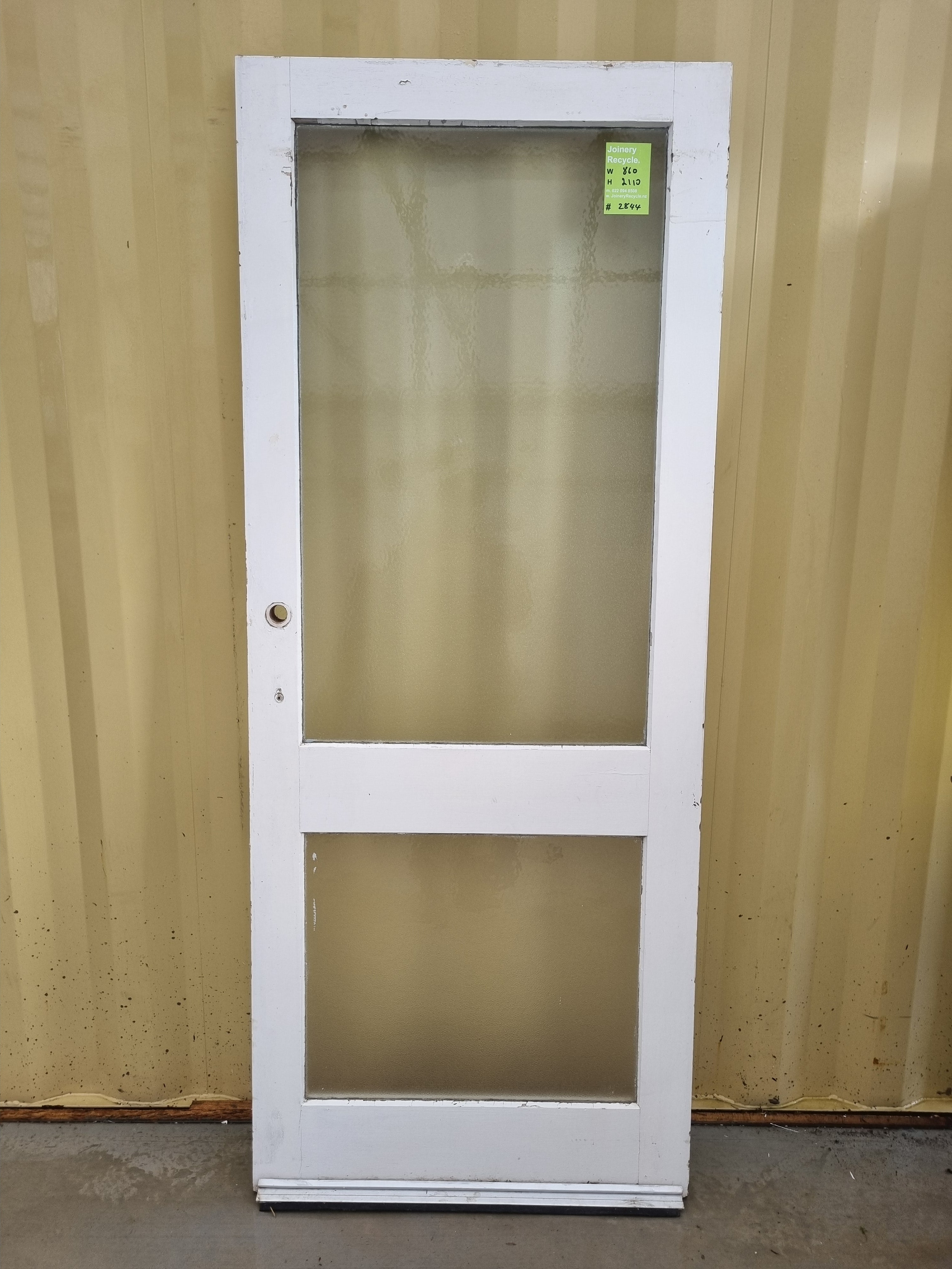 Wood and Glass Single Door Leaf 860 W x 2110 H [#2844] Joinery Recycle