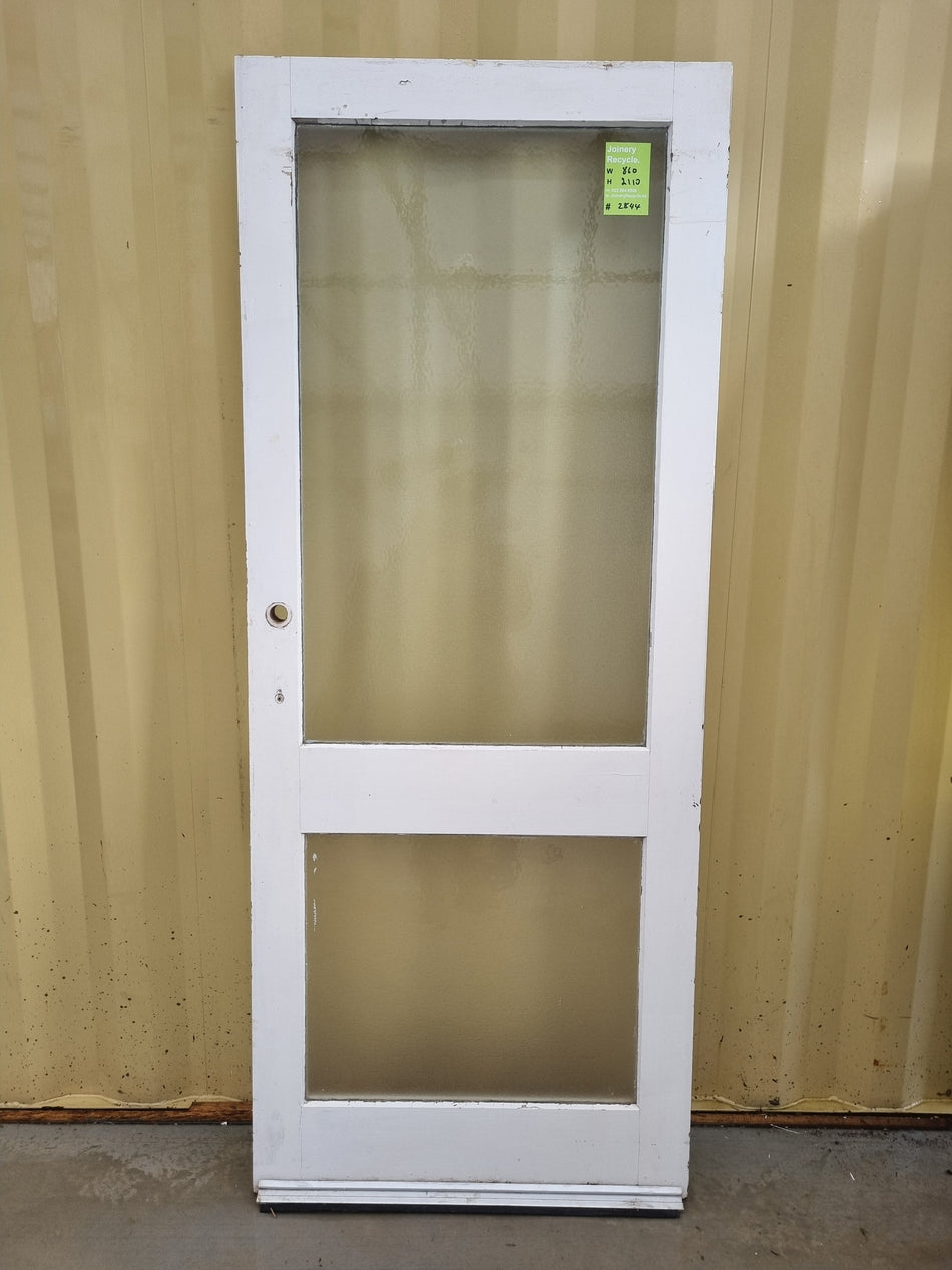 Wood and Glass Single Door Leaf 860 W x 2110 H [#2844] Joinery Recycle