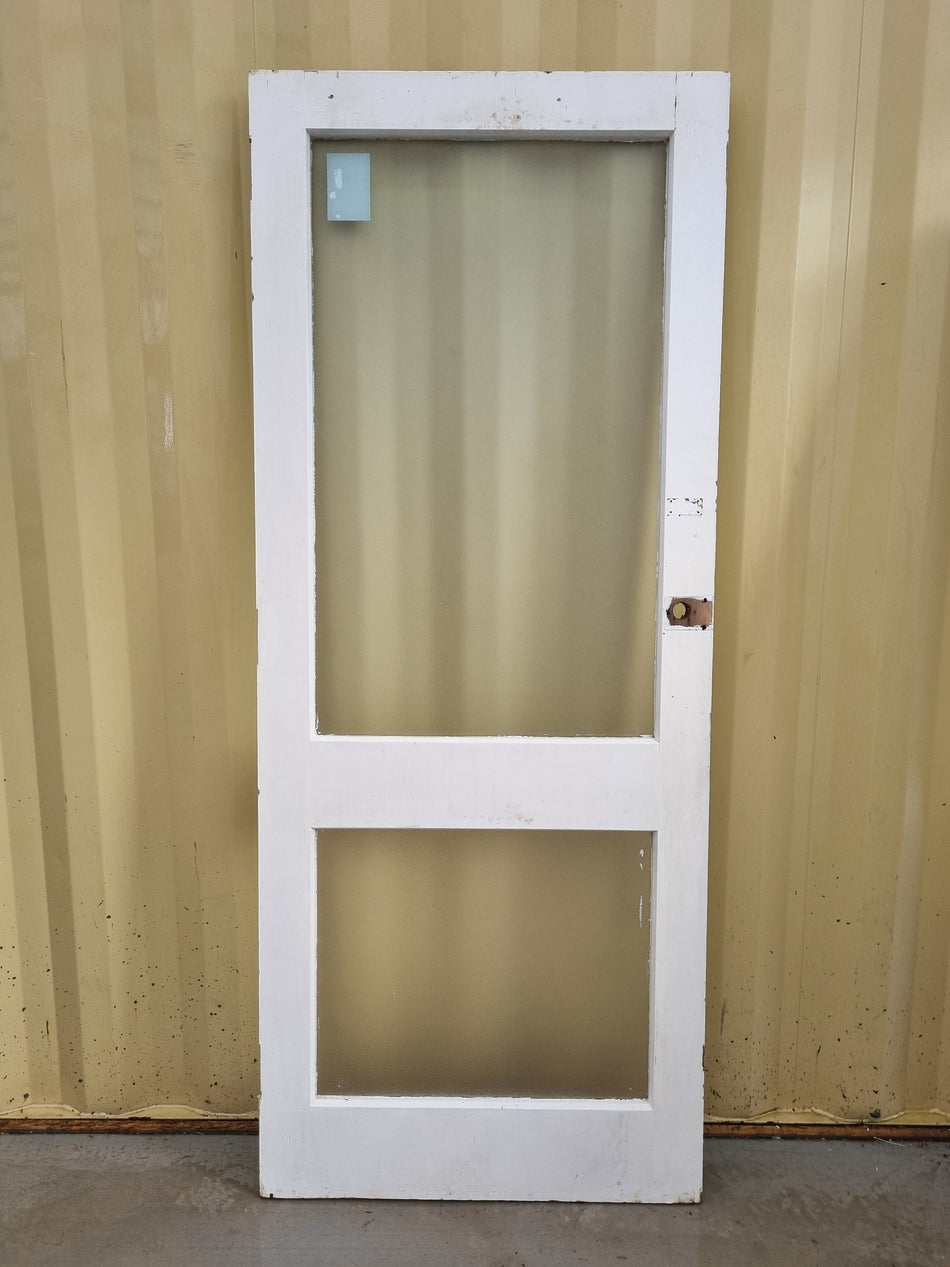 Wood and Glass Single Door Leaf 860 W x 2110 H [#2844] Joinery Recycle