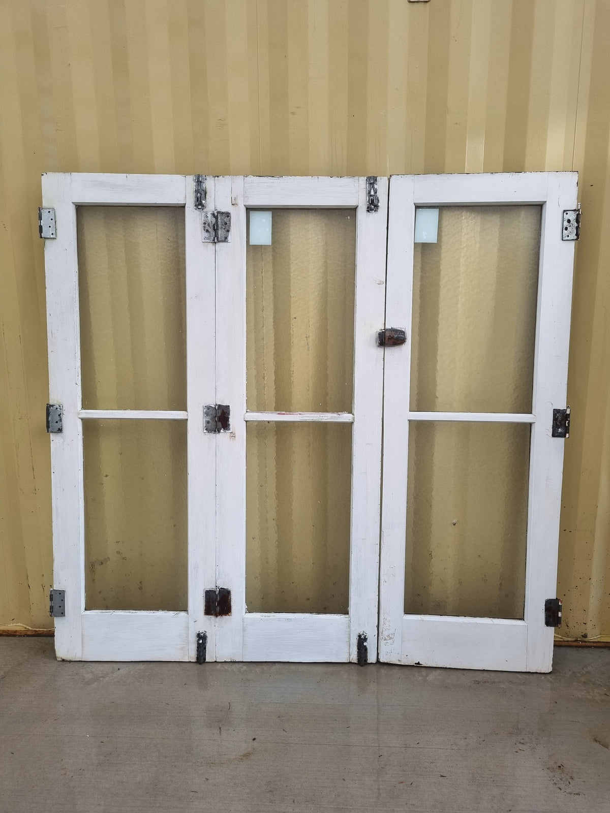 Wood and Glass Bifold Door Leafs   1870 W x 1800 H [#3940] Joinery Recycle