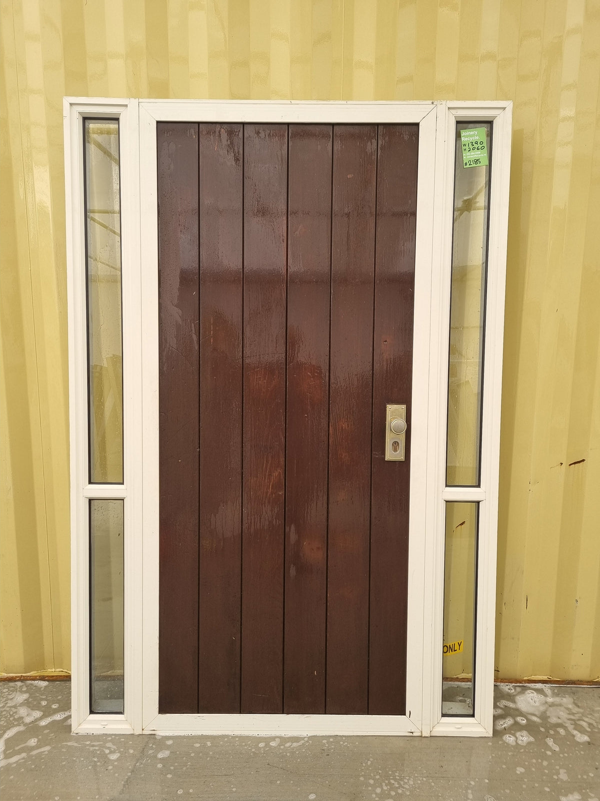 Wooden Entrance Door with Sidelights  1390 W x  2060 H [#2185] Joinery Recycle