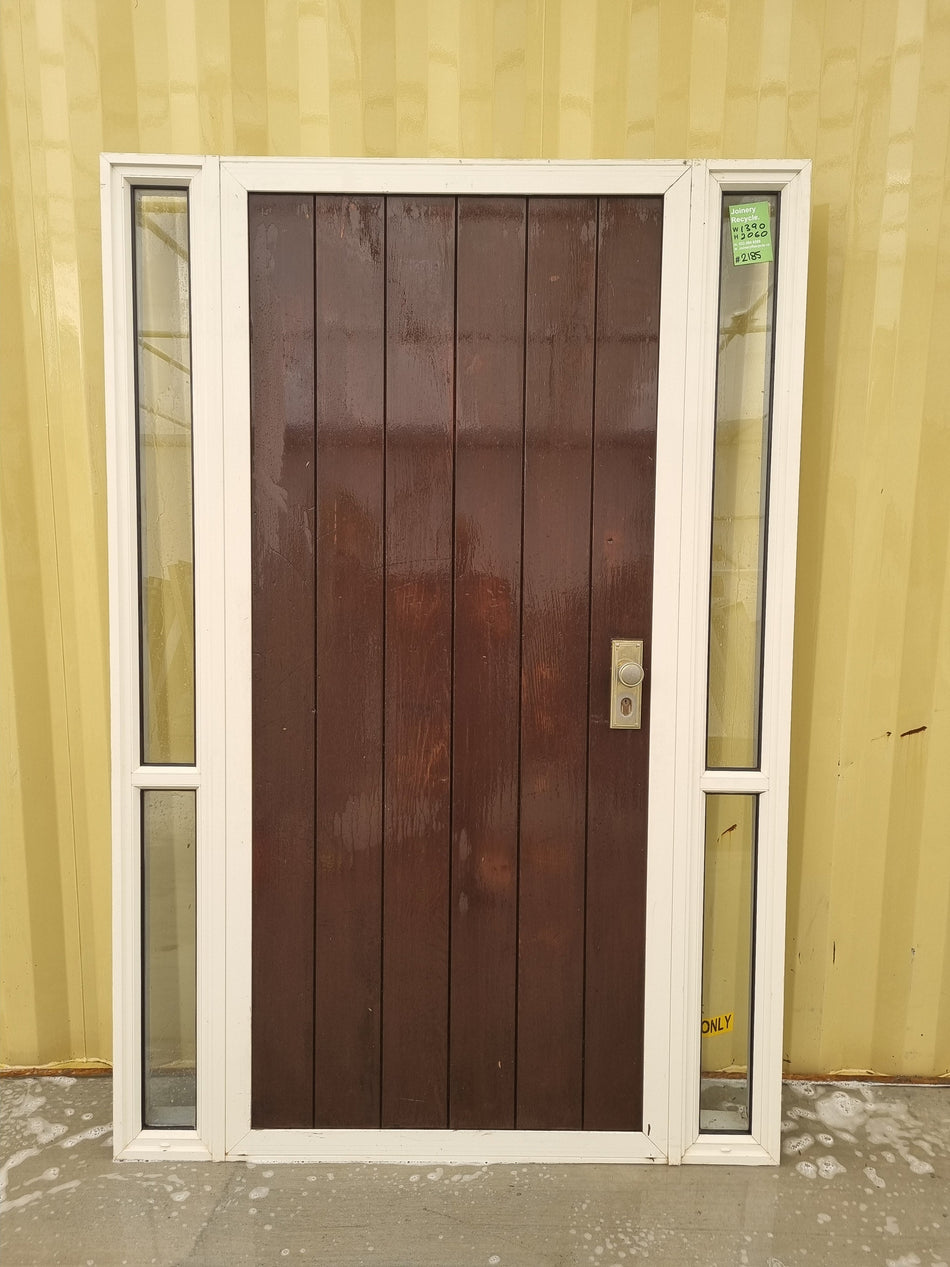 Wooden Entrance Door with Sidelights  1390 W x  2060 H [#2185] Joinery Recycle