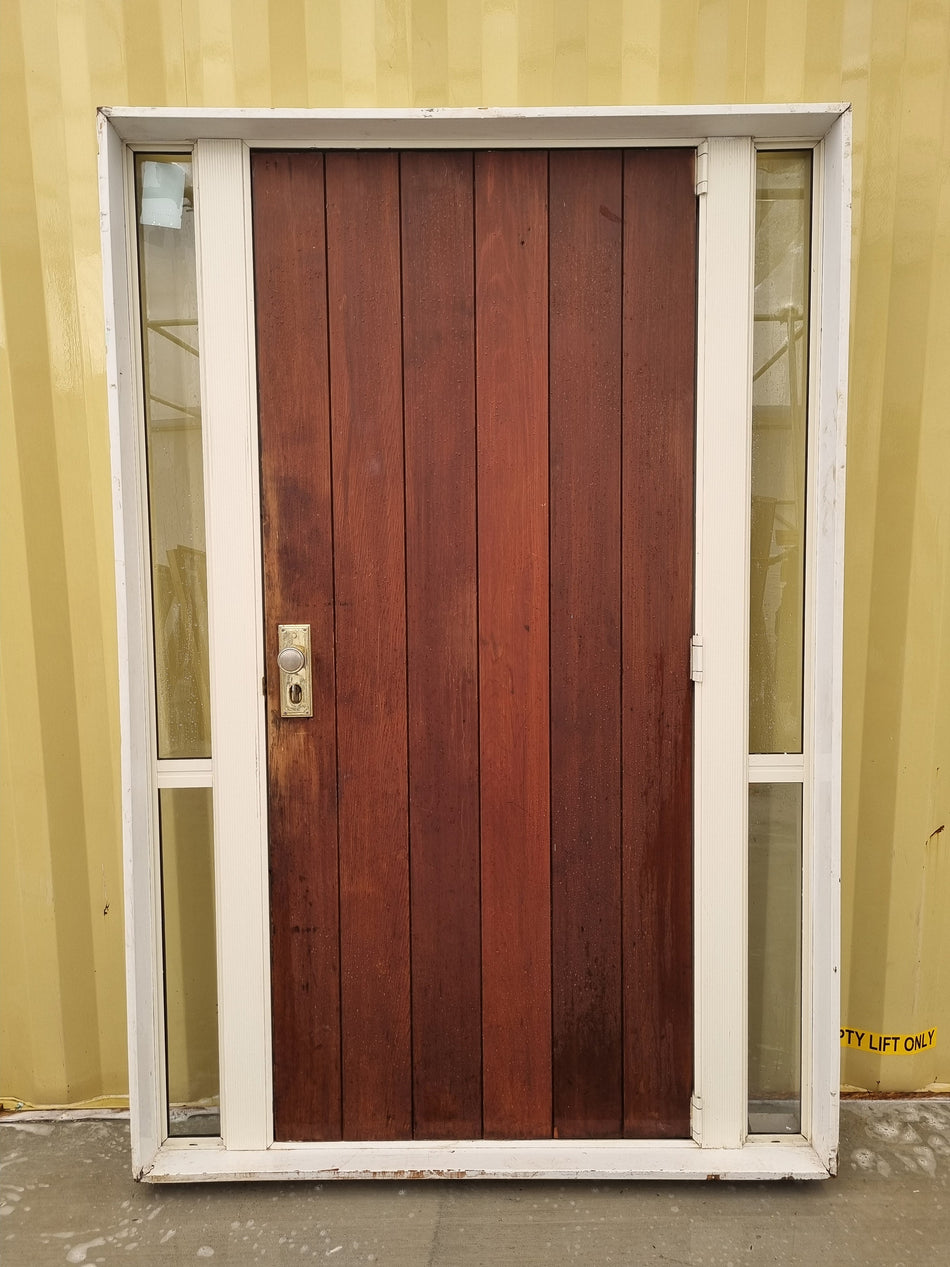 Wooden Entrance Door with Sidelights  1390 W x  2060 H [#2185] Joinery Recycle
