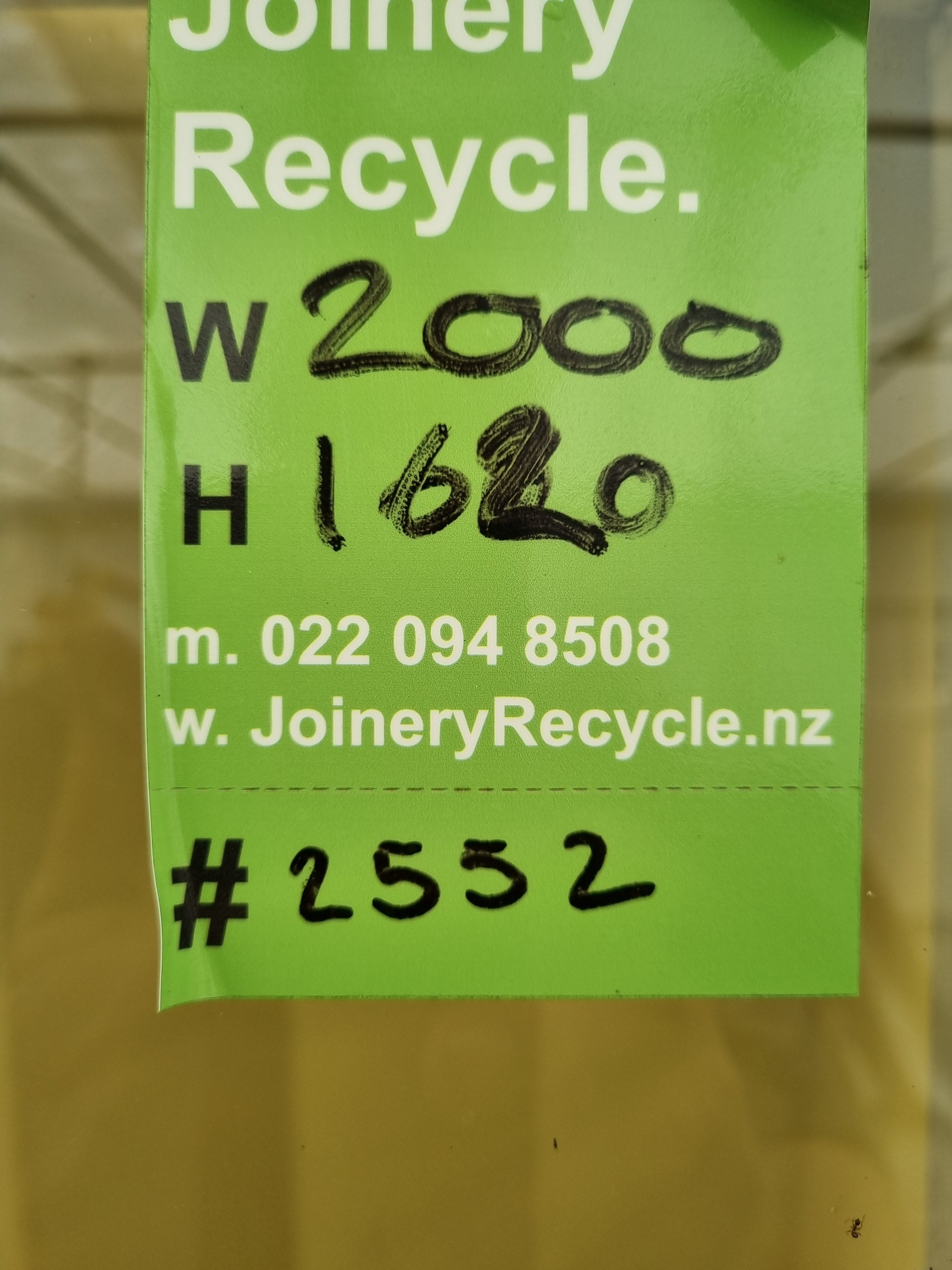 Aluminium Window Green 2000 W  x 1620 H [#2552] Joinery Recycle