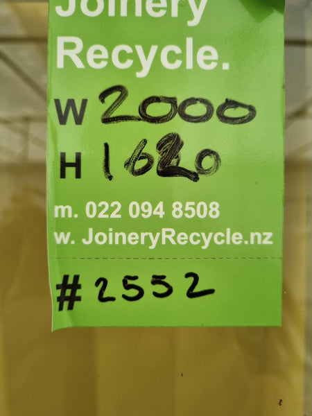 Aluminium Window Green 2000 W  x 1620 H [#2552] Joinery Recycle
