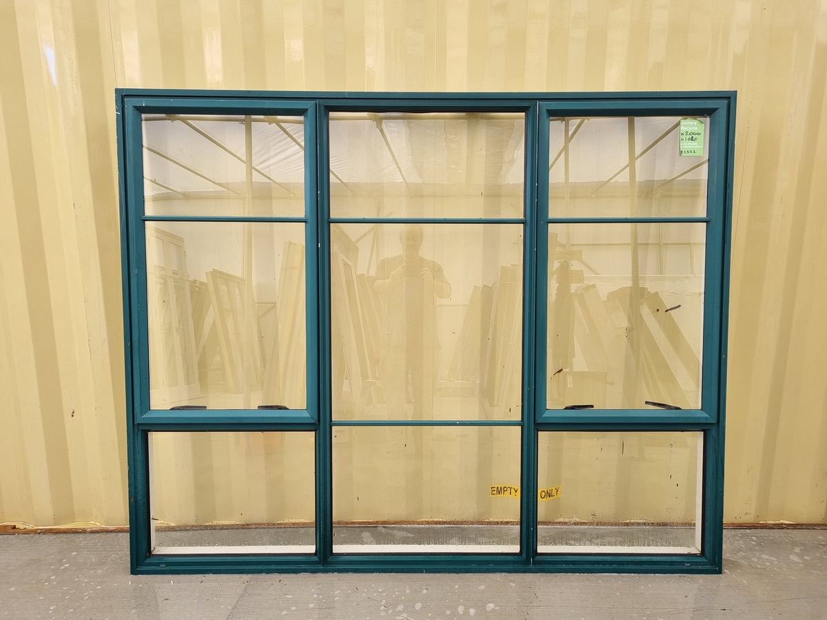 Aluminium Window Green 2000 W  x 1620 H [#2552] Joinery Recycle