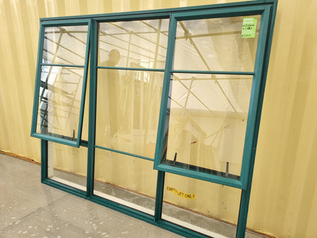 Aluminium Window Green 2000 W  x 1620 H [#2552] Joinery Recycle