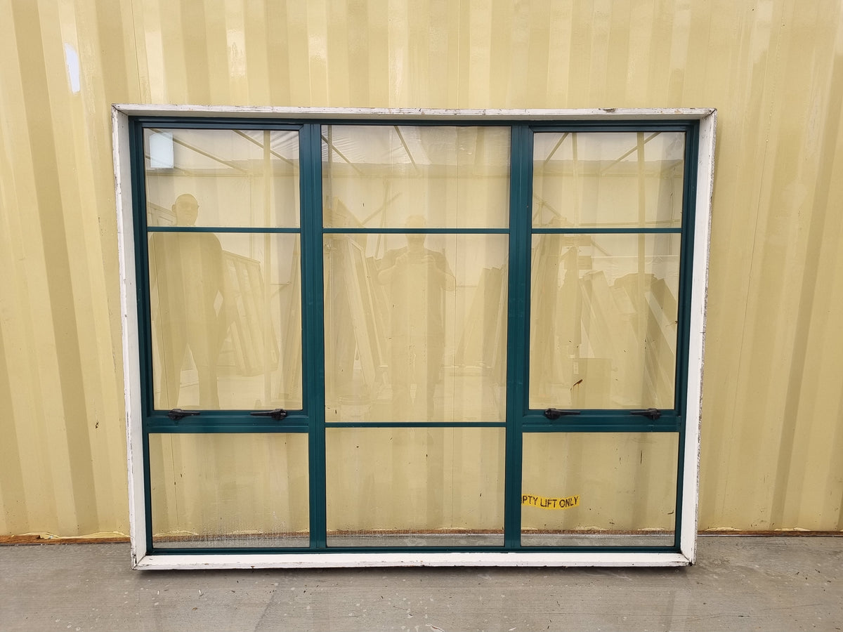Aluminium Window Green 2000 W  x 1620 H [#2552] Joinery Recycle