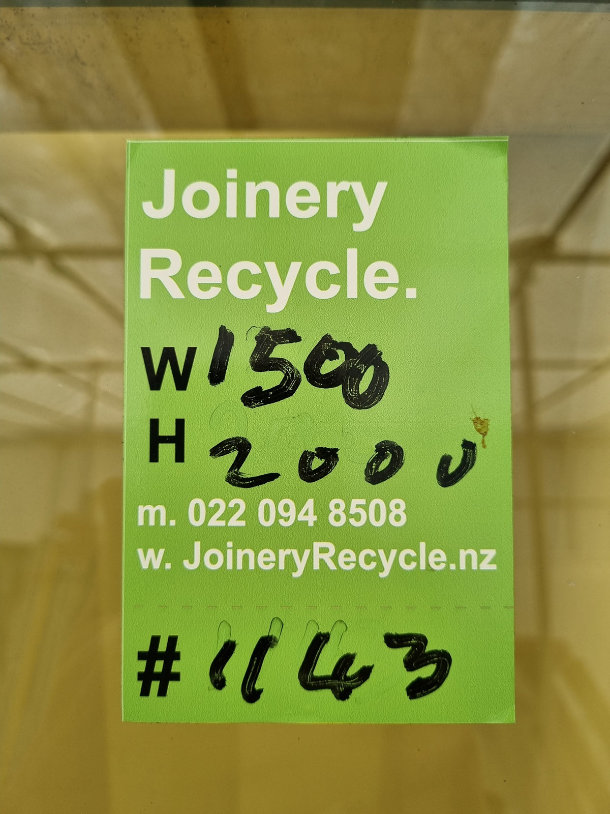 Aluminium Window Green 1500 W  x 2000 H [#1143] Joinery Recycle